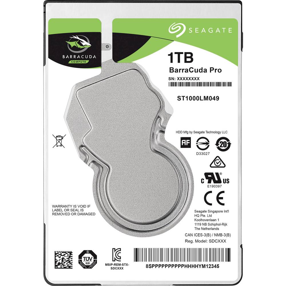 Seagate BarraCuda® Pro 1 TB interní pevný disk 6,35 cm (2,5) SATA III ST1000LM049 Bulk