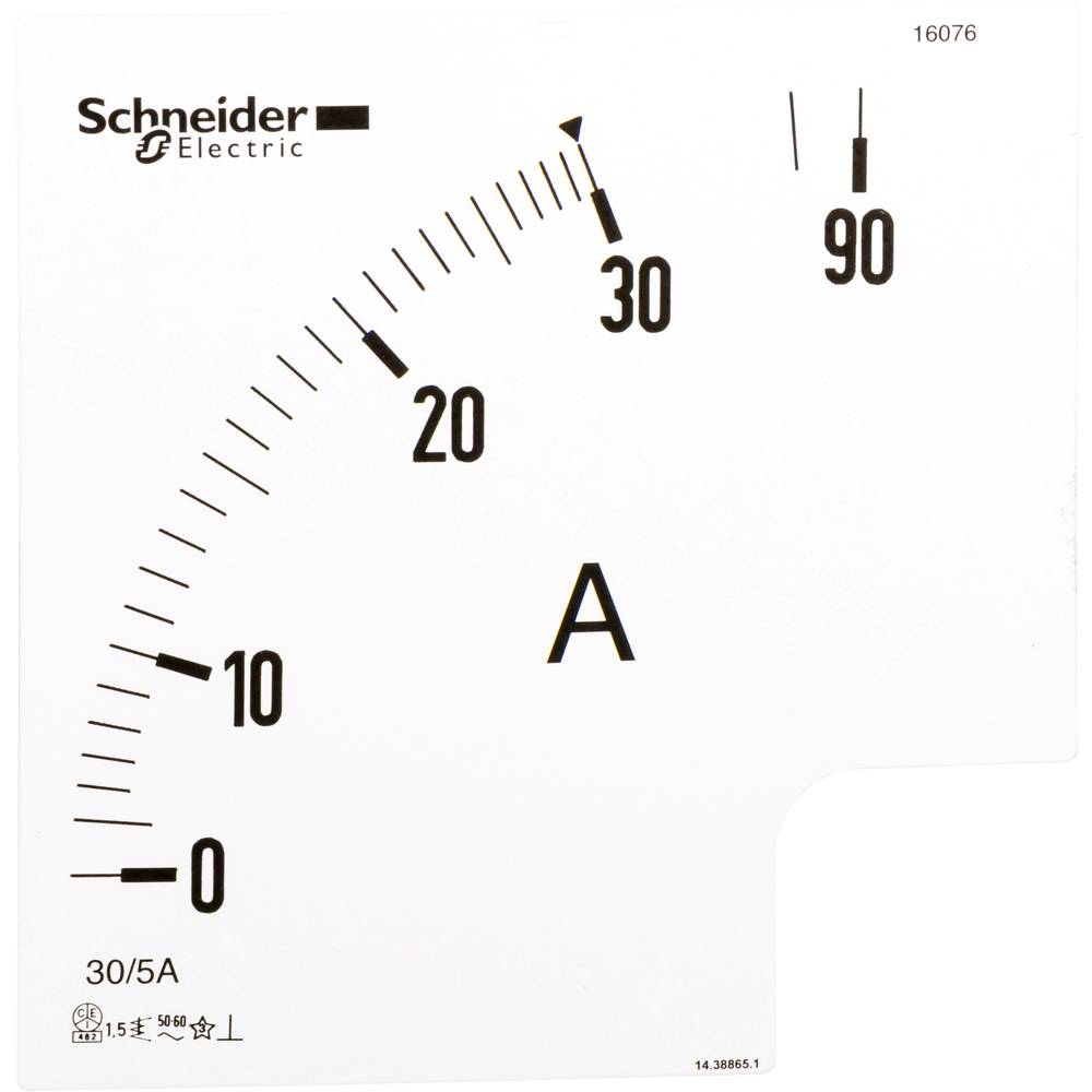 Schneider Electric 16076 16076 Řezačka 16076 stupnice: 0-30-90A 96x96 otočný plíšek
