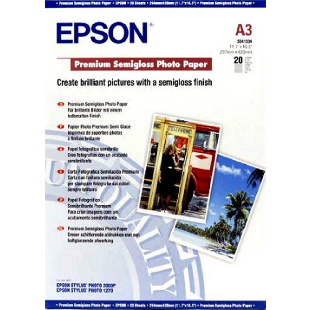 Epson Premium Semigloss Paper A3 C13S041334 fotografický papír A3 251 g/m² 20 listů hedvábně lesklý