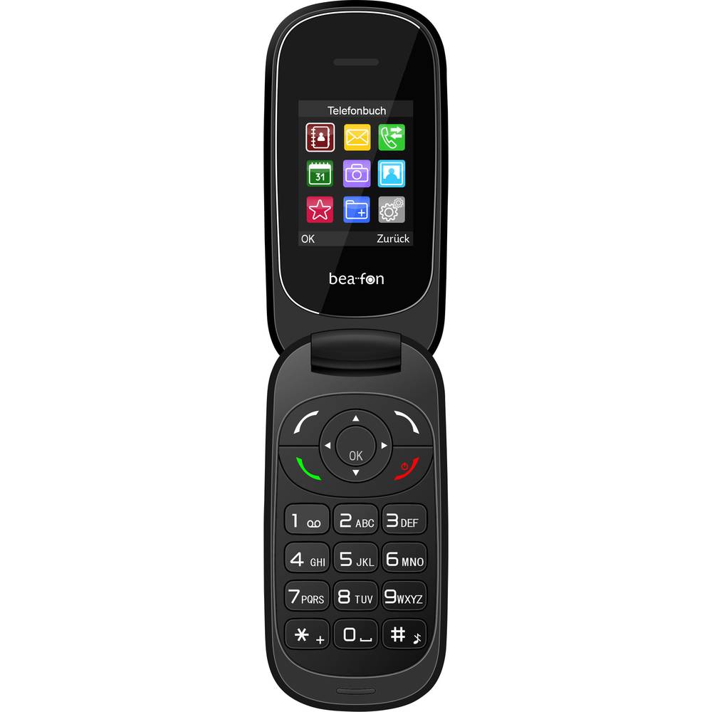 beafon C220 mobilní telefon - véčko černá, lakovaná černá UPOZORNĚNÍí: mobilní telefony neobsahují CZ/SK menu