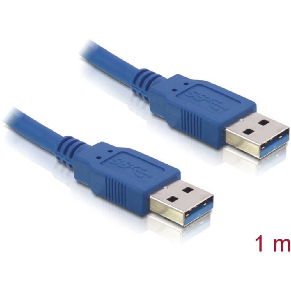 Delock USB kabel USB 3.2 Gen1 (USB 3.0 / USB 3.1 Gen1) USB-A zástrčka, USB-A zástrčka 1.00 m modrá pozlacené kontakty 82