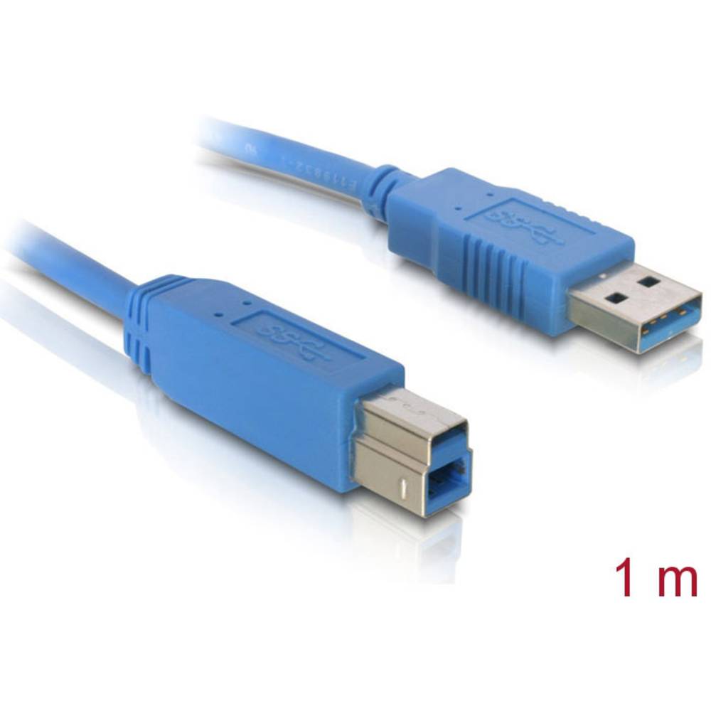 Delock USB kabel USB 3.2 Gen1 (USB 3.0 / USB 3.1 Gen1) USB-A zástrčka, USB-B zástrčka 1.00 m modrá pozlacené kontakty 82