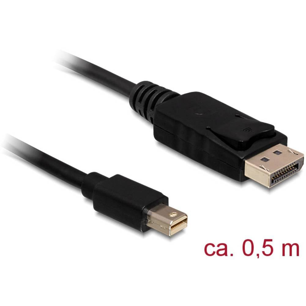 Delock Mini-DisplayPort / DisplayPort kabelový adaptér Mini DisplayPort konektory, Konektor DisplayPort 0.50 m černá 839