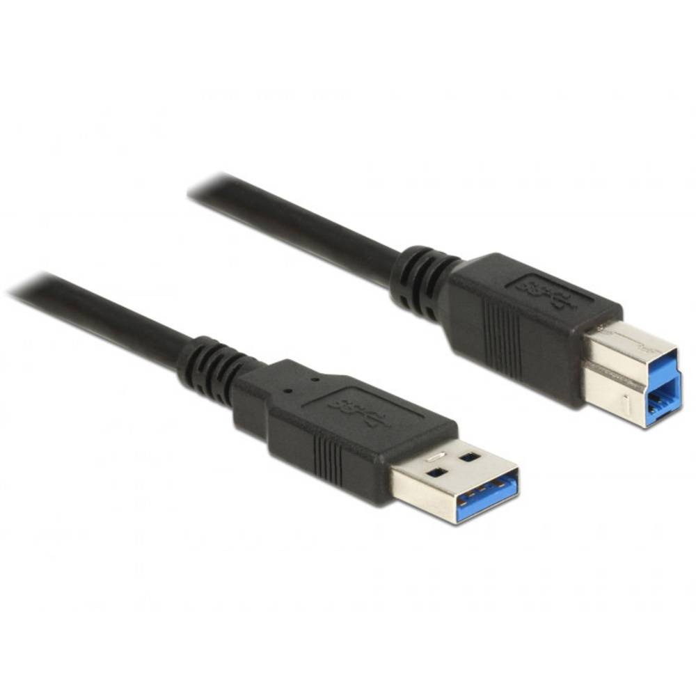 Delock USB kabel USB 3.2 Gen1 (USB 3.0 / USB 3.1 Gen1) USB-A zástrčka, USB-B zástrčka 2.00 m černá pozlacené kontakty 85