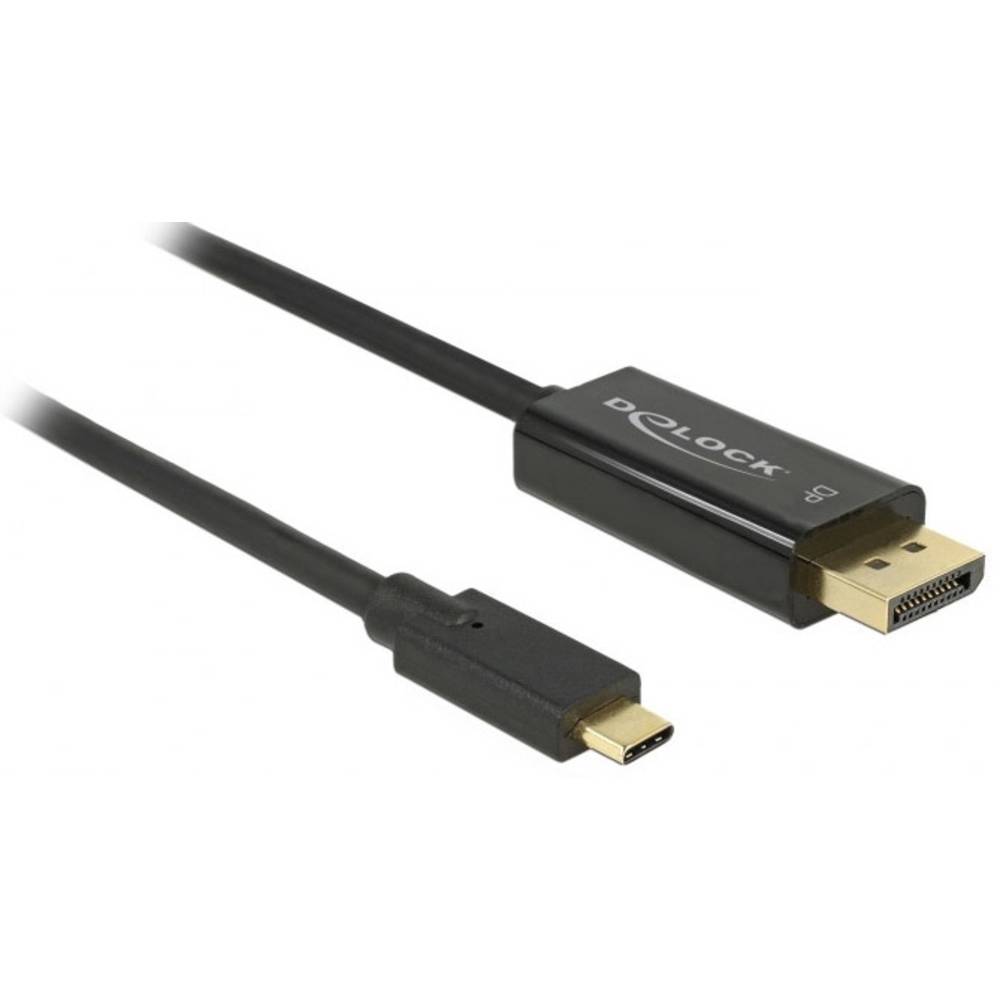 Delock USB-C® / DisplayPort kabelový adaptér USB-C ® zástrčka, Konektor DisplayPort 2.00 m černá 85256 pozlacené kontakt
