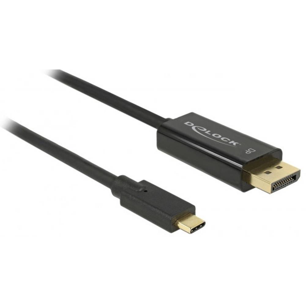 Delock USB-C® / DisplayPort kabelový adaptér USB-C ® zástrčka, Konektor DisplayPort 3.00 m černá 85257 pozlacené kontakt
