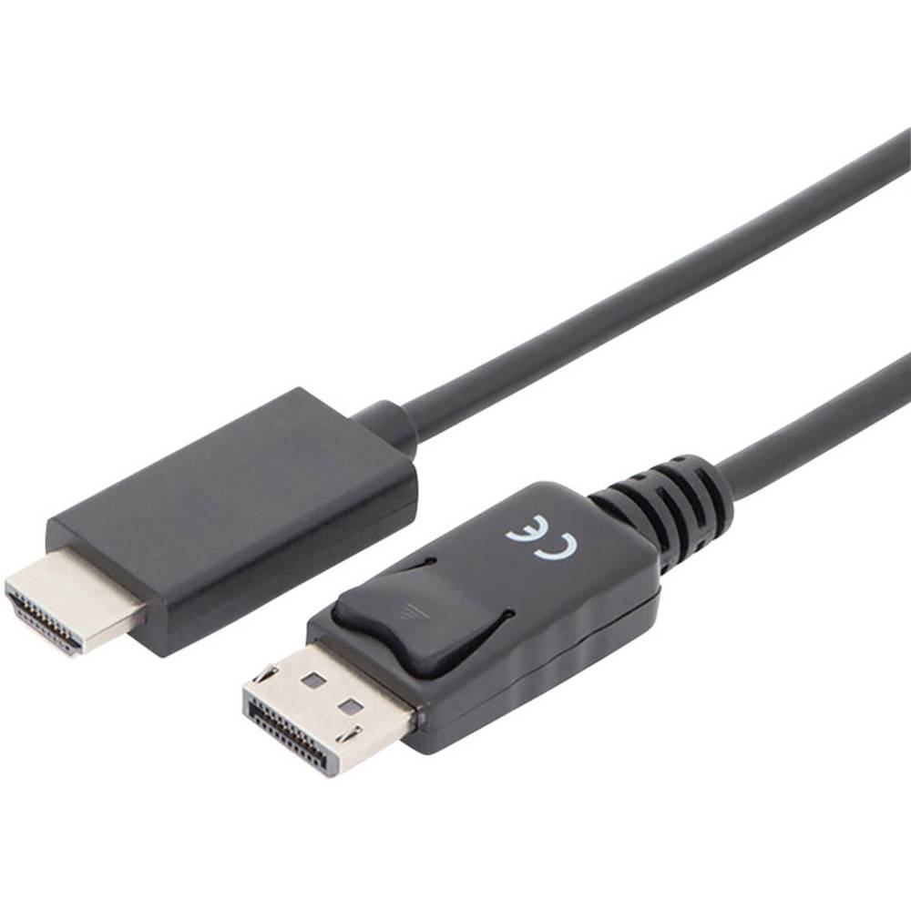 Digitus DisplayPort / HDMI kabelový adaptér Konektor DisplayPort, Zástrčka HDMI-A 1.00 m černá AK-340303-010-S třížilový