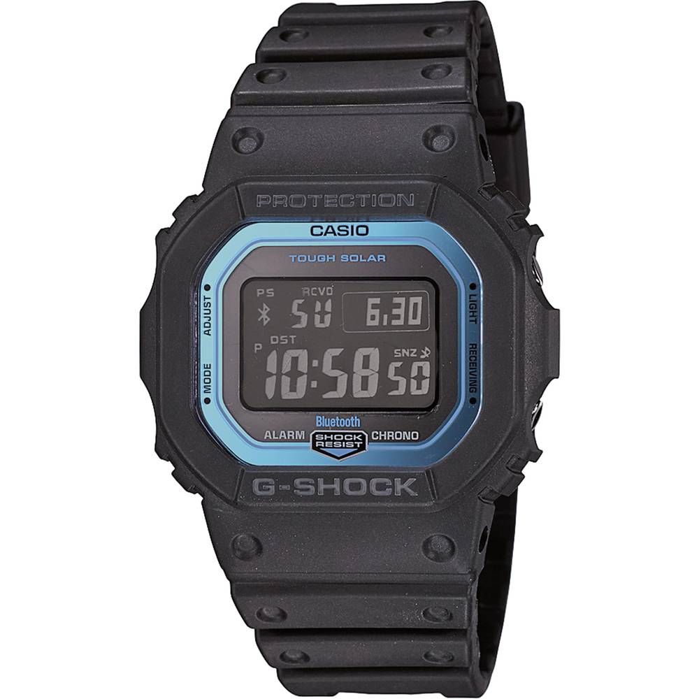 Casio DCF, solární náramkové hodinky GW-B5600-2ER (d x š x v) 13.4 x 42.8 x 48.9 mm černá, modrá Materiál pouzdra=Reziná