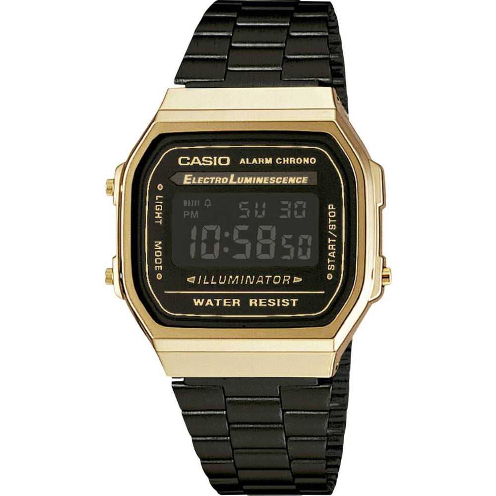 Casio Quartz náramkové hodinky A168WEGB-1BEF (d x š x v) 38.6 x 36.3 x 9.6 mm zlatá Materiál pouzdra=Rezinát materiál ře