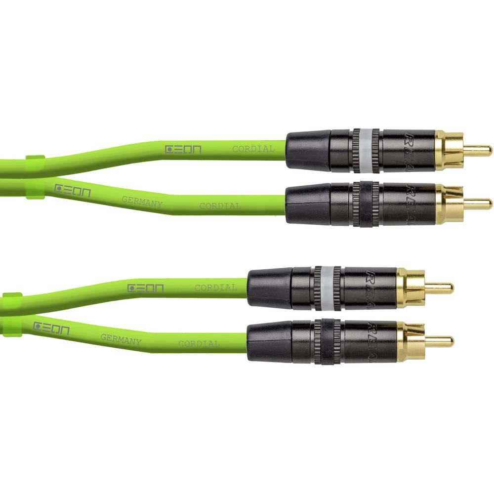 Cordial CEON DJ RCA 1.5 G audio propojovací kabel [1x cinch zástrčka - 1x cinch zástrčka] 1.50 m zelená