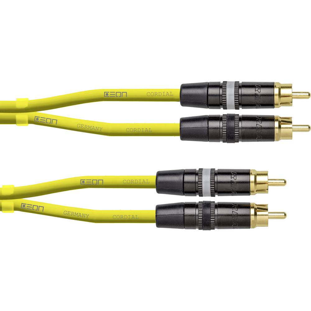 Cordial CEON DJ RCA 1.5 Y audio propojovací kabel [1x cinch zástrčka - 1x cinch zástrčka] 1.50 m žlutá
