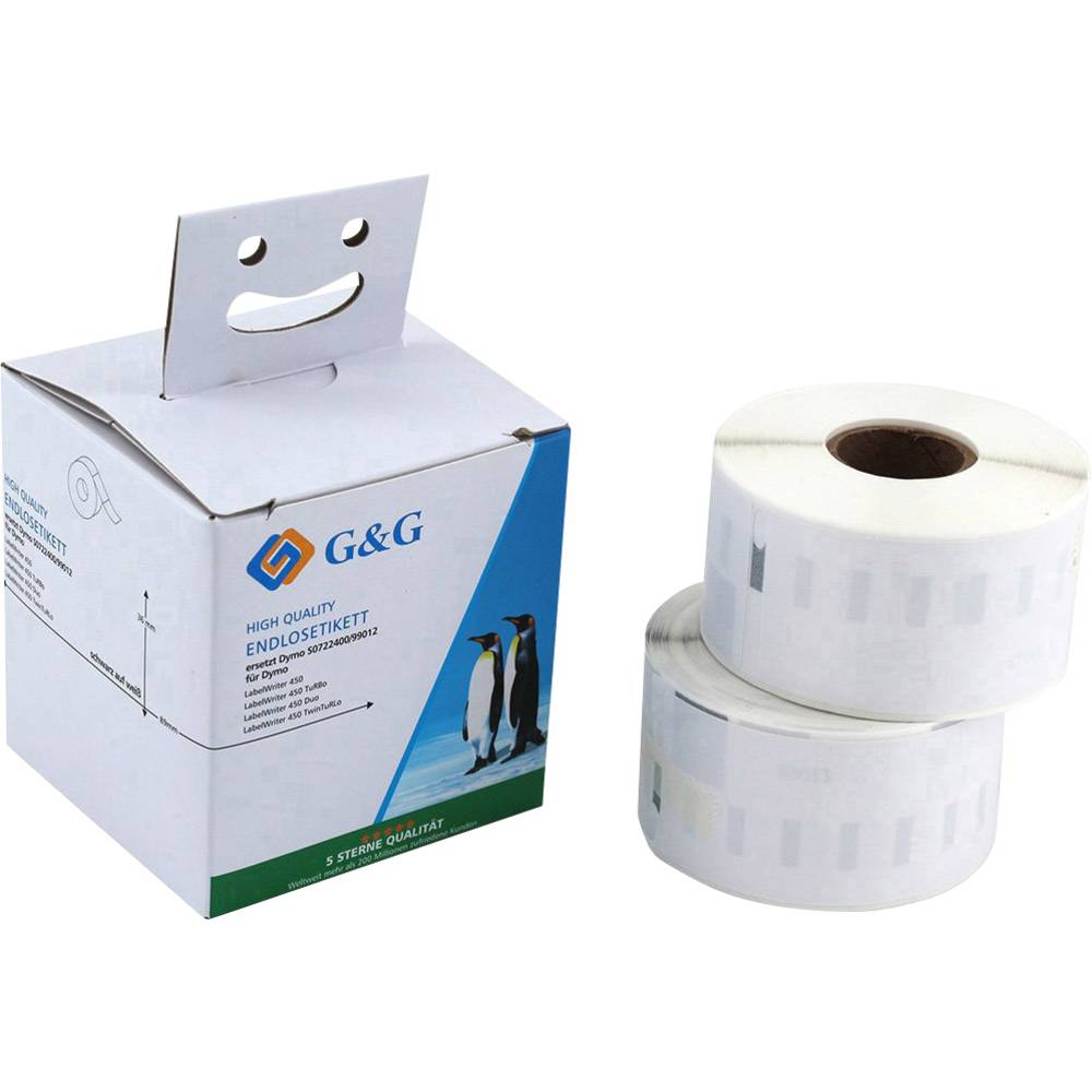 G&G etikety v roli kompatibilní náhradní DYMO 99012, S0722400 89 x 36 mm papír bílá 520 ks trvalé přepravní štítky 14983