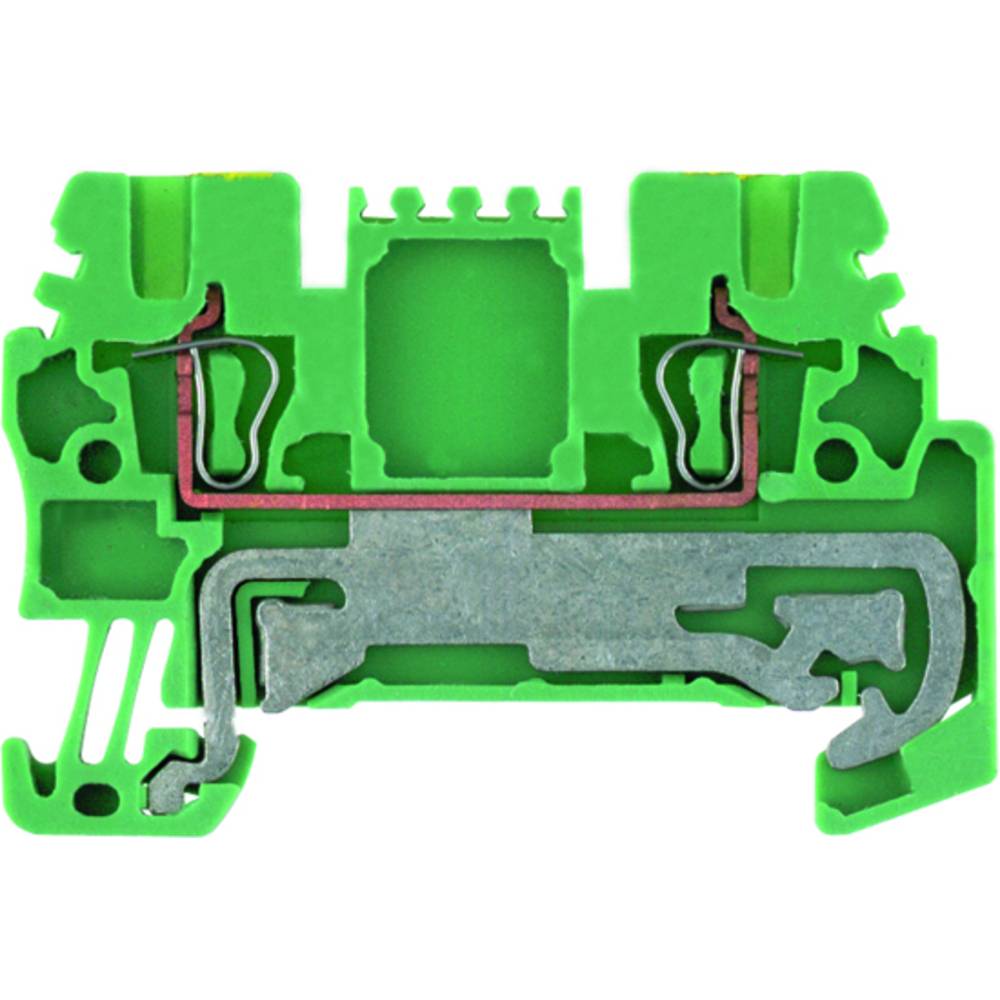 Z terminal earth terminal, PE terminal, Rated cross-section: Tension clamp connection, Wemid, Green, Direct mounting ZPE