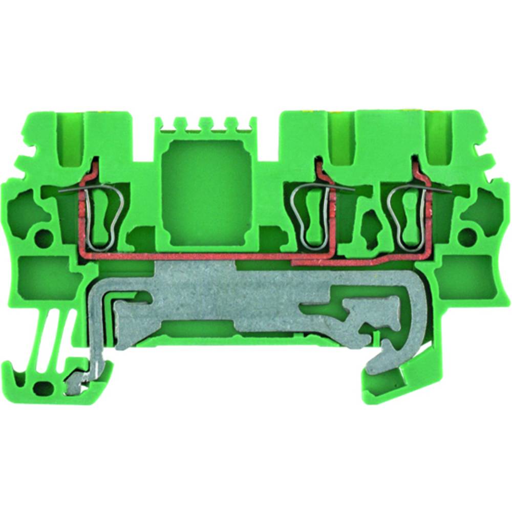 Z terminal earth terminal, PE terminal, Rated cross-section: Tension clamp connection, Wemid, green / yellow, Direct mou