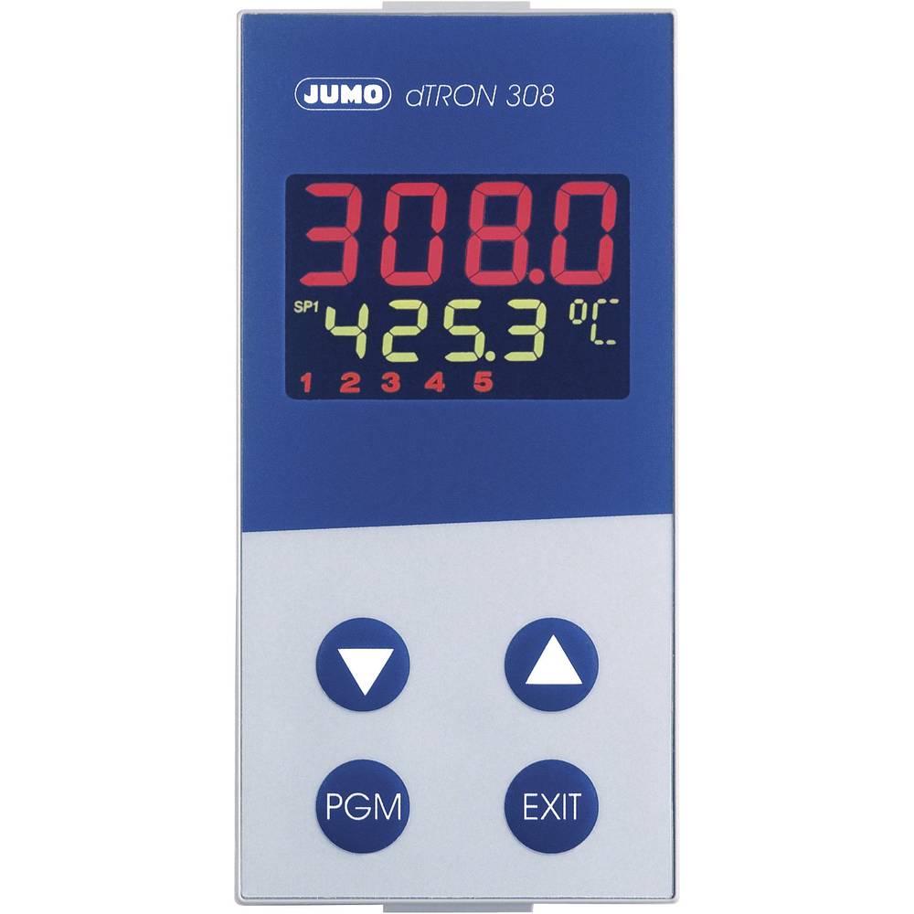 Jumo dTRON 308 (hoch) PID termostat Pt100, PT500, Pt1000, KTY11-6 , L , J , U , T , K, E , N , S , R , B , C , D -200 do