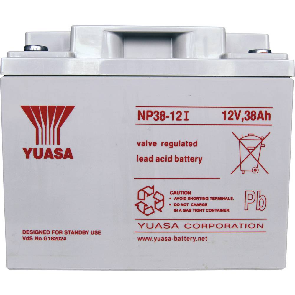 Yuasa NP38-12 NP38-12 olověný akumulátor 12 V 38 Ah olověný se skelným rounem (š x v x h) 197 x 170 x 165 mm šroubované