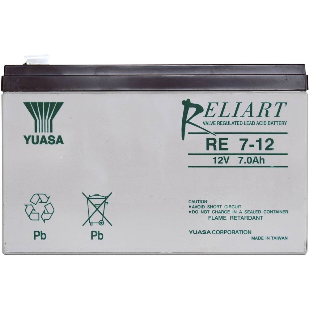 Yuasa RE7-12 RE7-12 olověný akumulátor 12 V 7 Ah olověný se skelným rounem (š x v x h) 151 x 98 x 65 mm plochý konektor