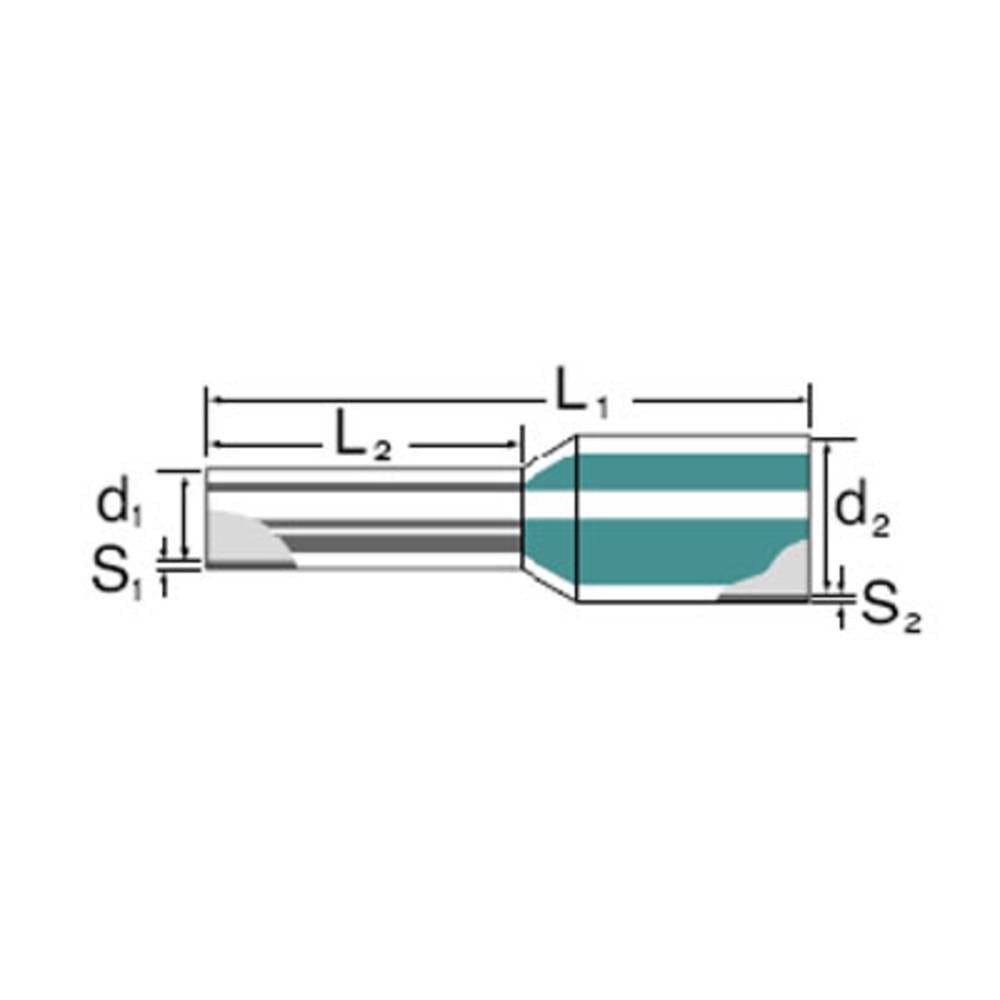 Wire end ferrule, 0,5 mm&sup2;, 8 mm, Colour code: DIN, White