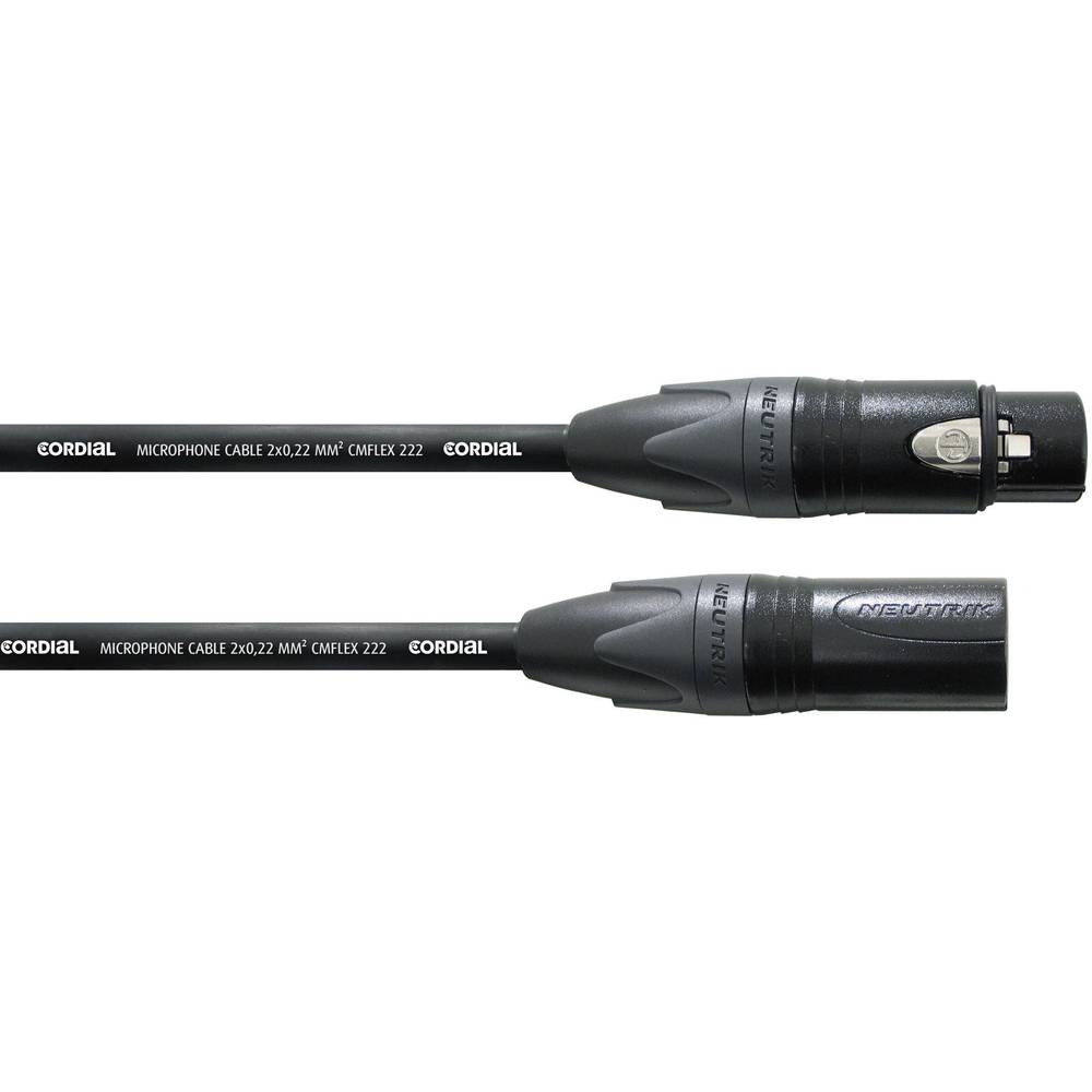 Cordial CPM 1,5 FM-FLEX XLR propojovací kabel [1x XLR zásuvka - 1x XLR zástrčka] 1.50 m černá