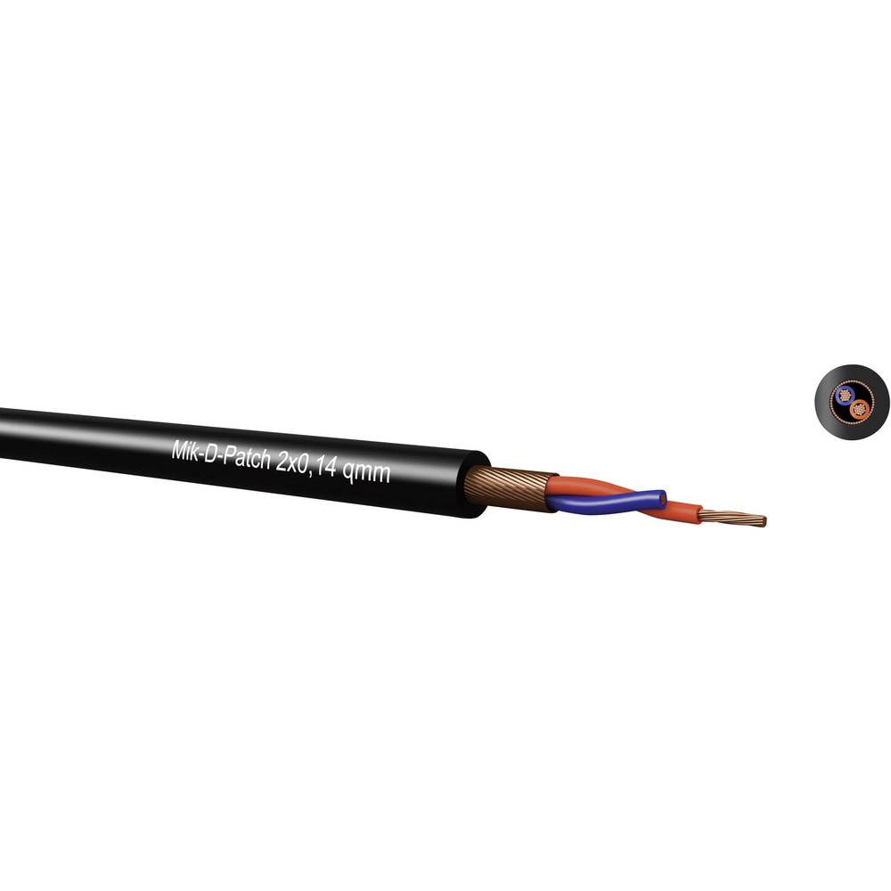Kabeltronik 580201409-1 mikrofonový kabel Mik-D-Patch 2 x 0.14 mm² černá metrové zboží