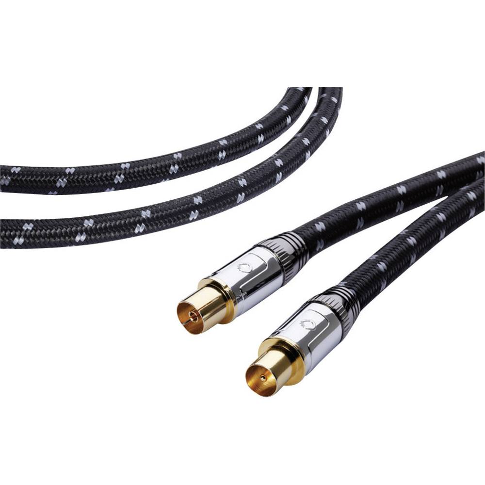 Oehlbach antény kabel [1x anténní zástrčka 75 Ω - 1x anténní zásuvka 75 Ω] 5.10 m pozlacené kontakty černá, šedá