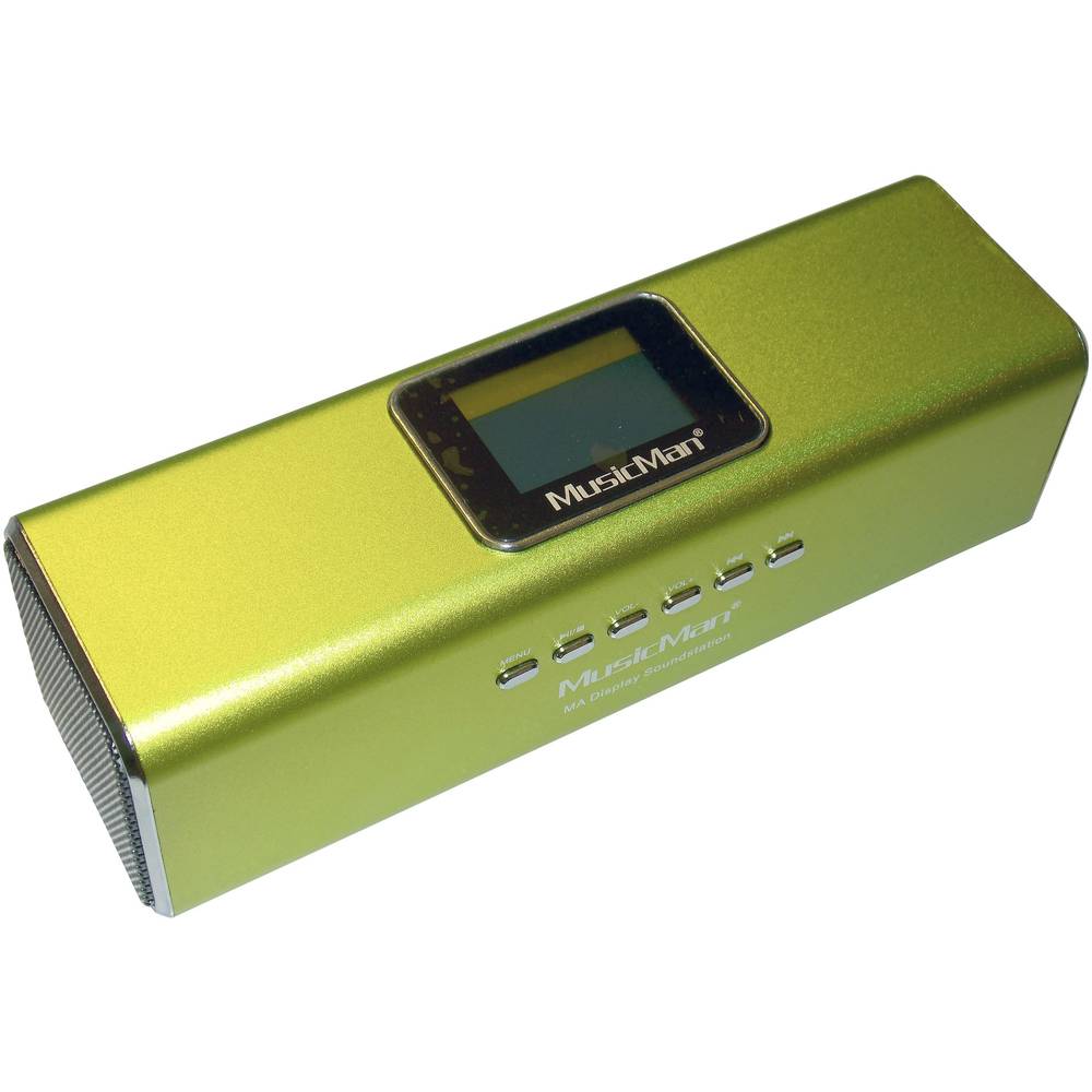 Technaxx MusicMan MA Display Soundstation mini reproduktor AUX, FM rádio, SD paměť. karta, přenosné, USB zelená