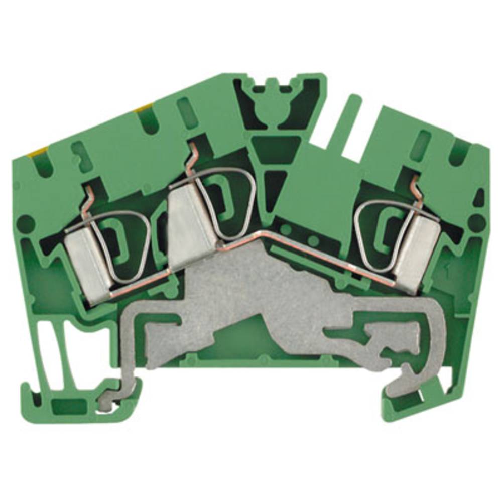 Z terminal earth terminal, PE terminal, Rated cross-section: Tension clamp connection, Wemid, Green, ZPE 4-2/3AN 1770390