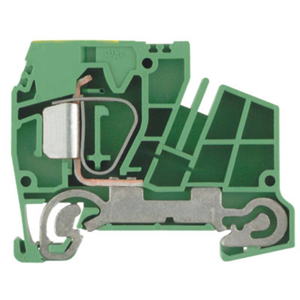 Z terminal earth terminal, PE terminal, Rated cross-section: Tension clamp connection, Wemid, green / yellow, ZPE 16-2/1