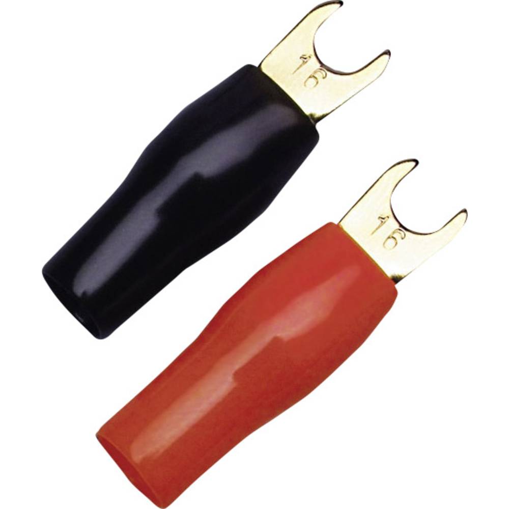 Sinuslive KSI 16 vidlicové kabelové oko 16 mm² Ø otvoru=5 mm částečná izolace černá, červená 10 ks