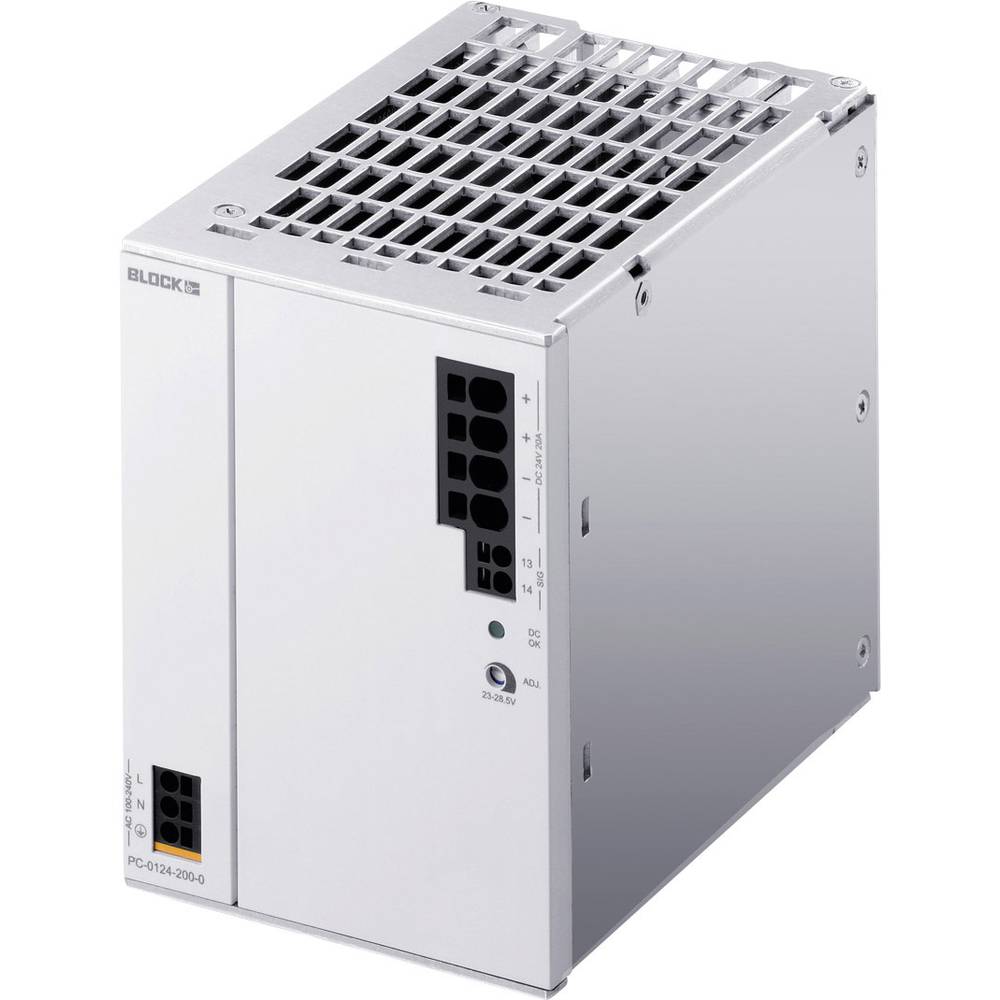 Block PC-0124-200-0 síťový zdroj na DIN lištu, 24 V/DC, 20 A, 480 W, výstupy 1 x