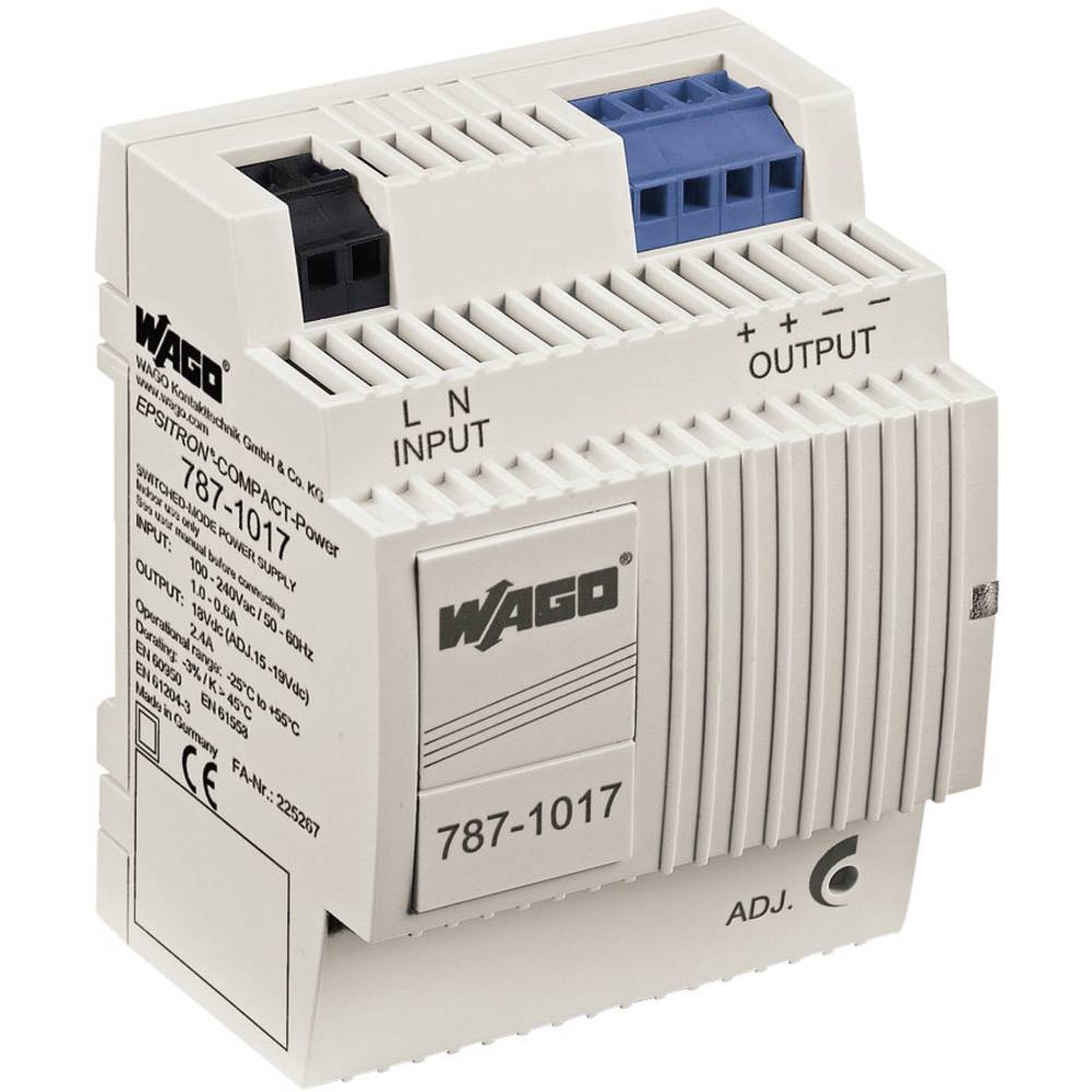 WAGO EPSITRON® COMPACT POWER 787-1017 síťový zdroj na DIN lištu, 18 V/DC, 2.4 A, 43.2 W, výstupy 1 x