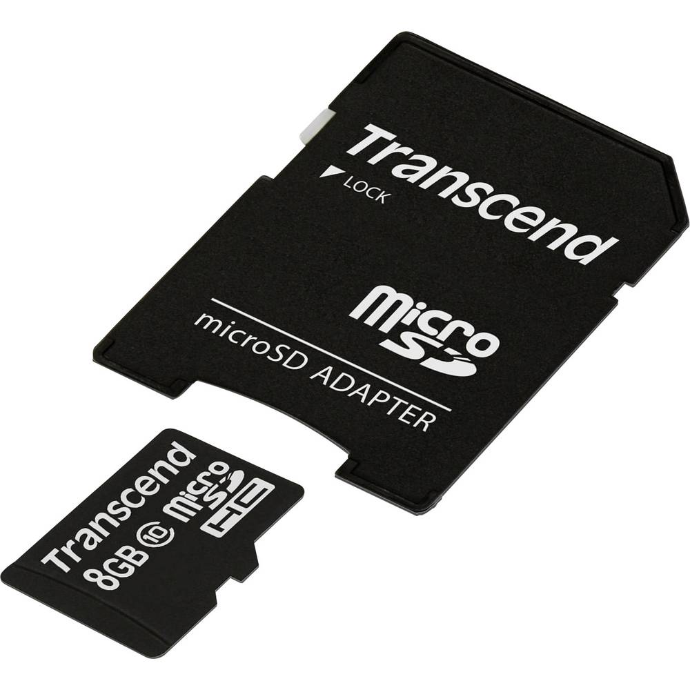 Transcend Premium paměťová karta microSDHC 8 GB Class 10 vč. SD adaptéru