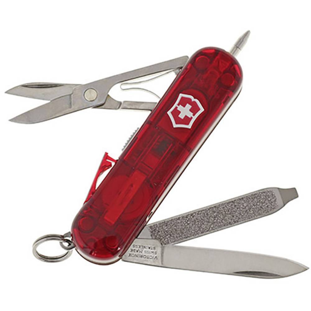 Victorinox Signature Lite 0.6226.T švýcarský kapesní nožík počet funkcí 7 červená (transparentní)