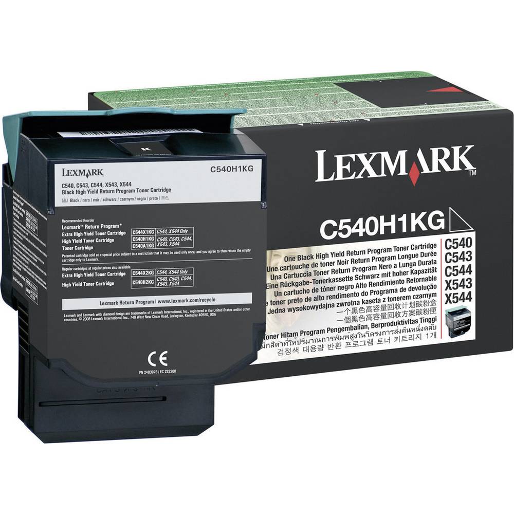 Lexmark vratná kazeta na toner C540 C543 C544 C546 X544 X546 X548 originál černá 2500 Seiten C540H1KG