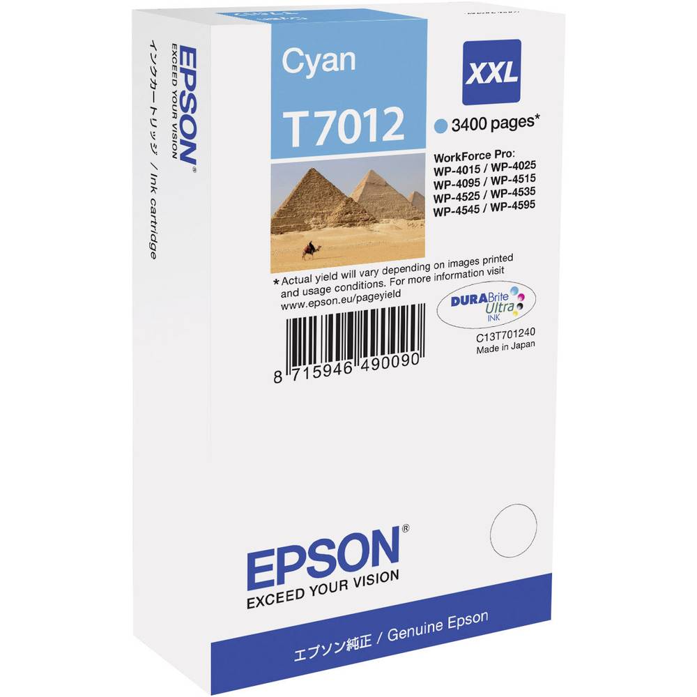 Epson Ink T7012, XXL originál azurová C13T70124010
