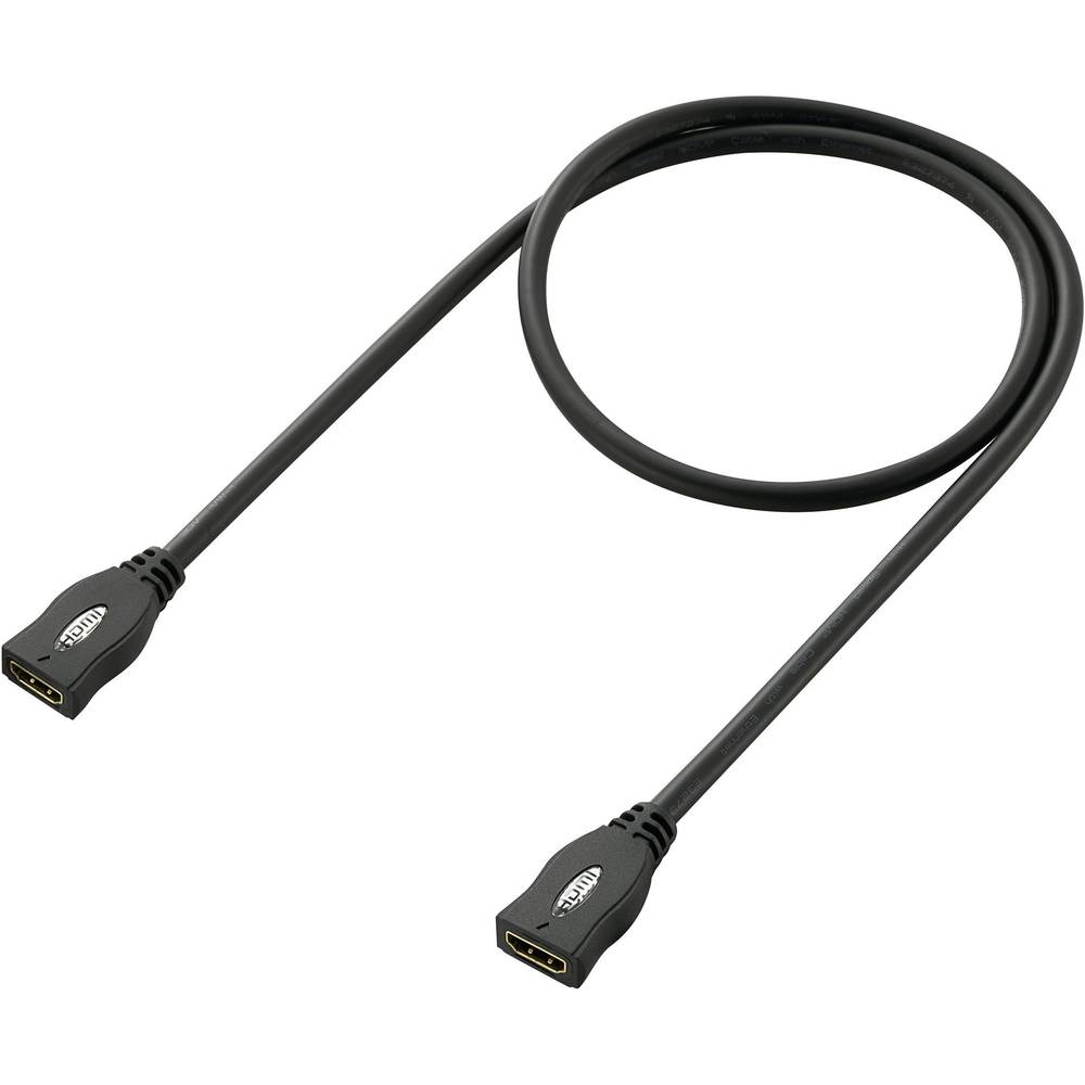 SpeaKa Professional HDMI prodlužovací kabel Zásuvka HDMI-A, Zásuvka HDMI-A 1.00 m černá SP-1793612 Audio Return Channel,