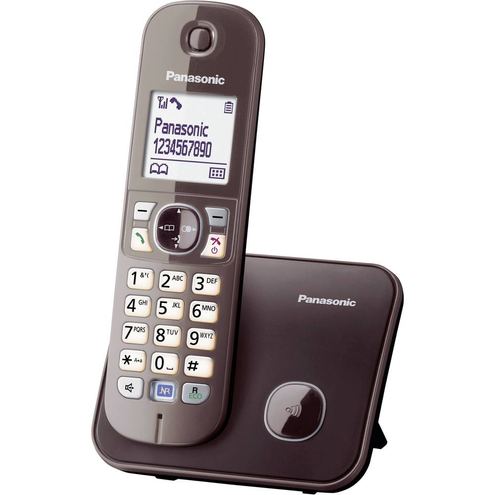 Panasonic KX-TG6811 DECT, GAP bezdrátový analogový telefon handsfree mocca