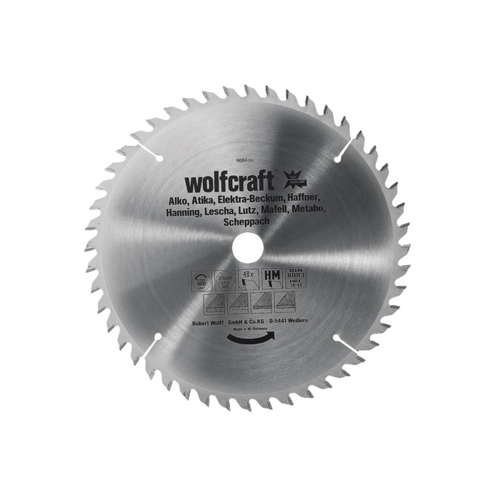 Wolfcraft 6682000 tvrdokovový pilový kotouč 300 x 30 mm Počet zubů (na palec): 48 1 ks