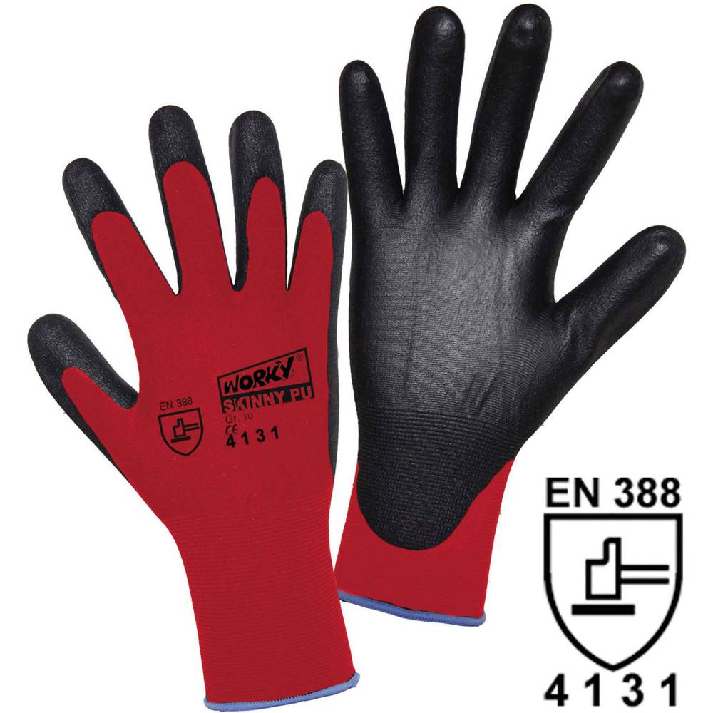 L+D worky SKINNY PU 1177-8 nylon pracovní rukavice Velikost rukavic: 8, M EN 388 CAT II 1 pár