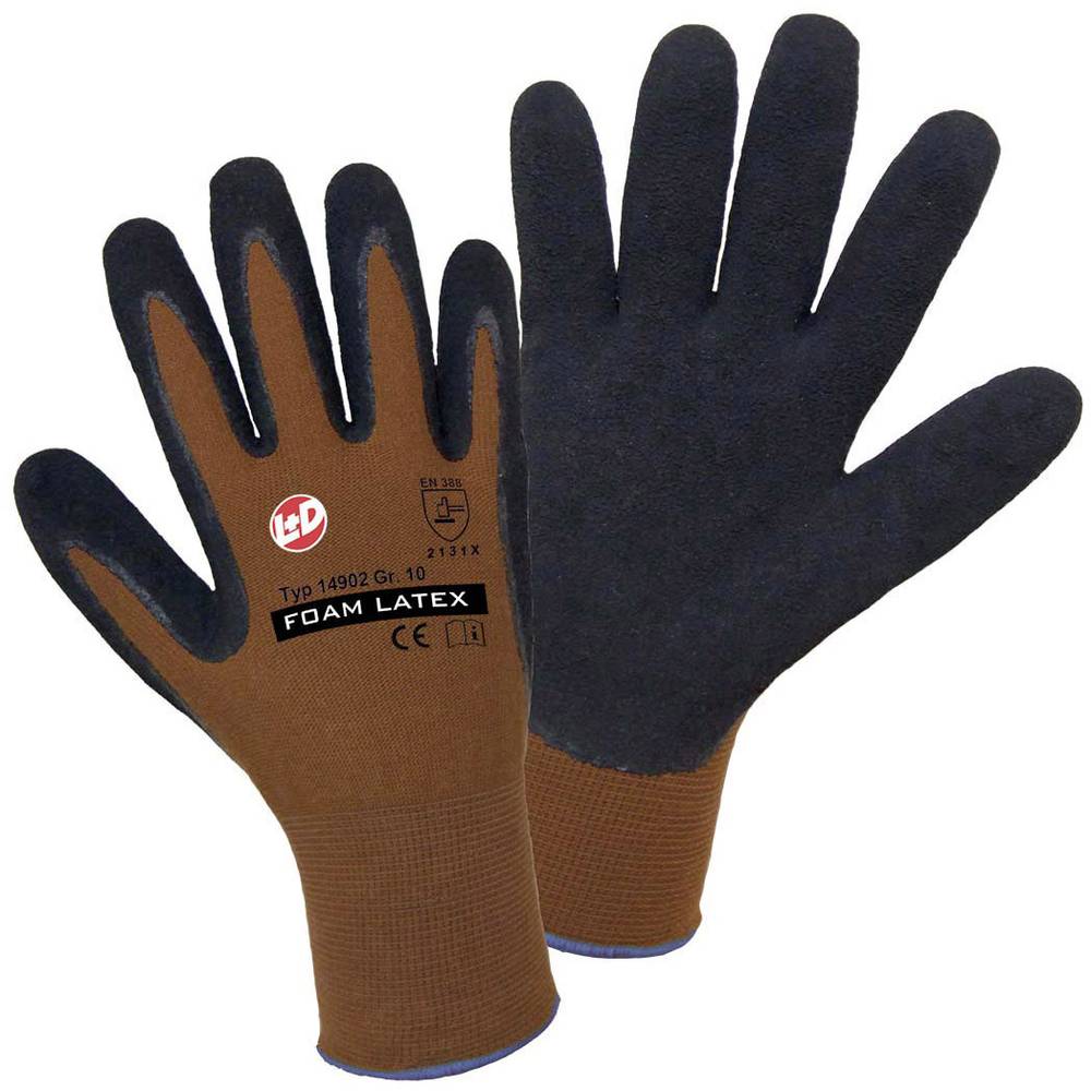 L+D worky Nylon Latex FOAM 14902-7 nylon pracovní rukavice Velikost rukavic: 7, S EN 388:2016 CAT II 1 pár
