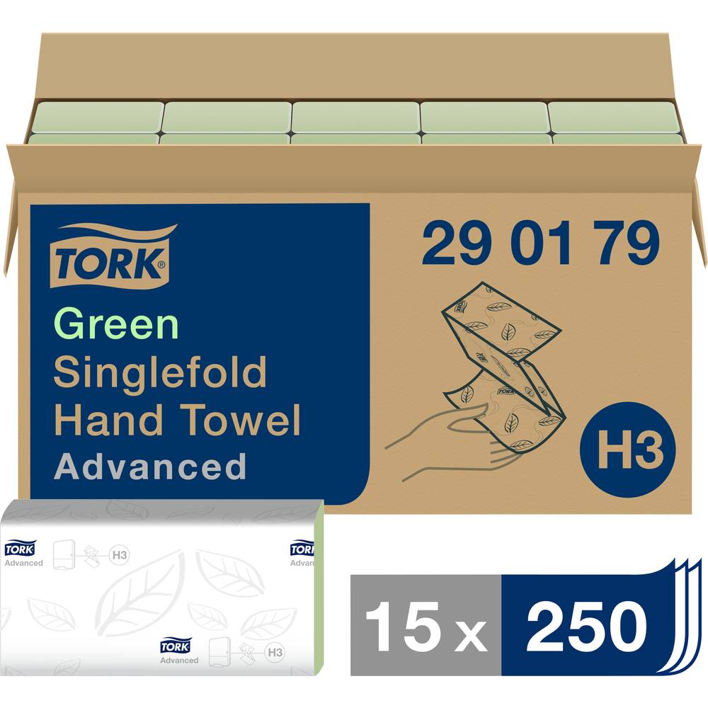 TORK 290179 Zickzack Advanced papírové utěrky, skládané (d x š) 23 cm x 25 cm zelená 3750 ks