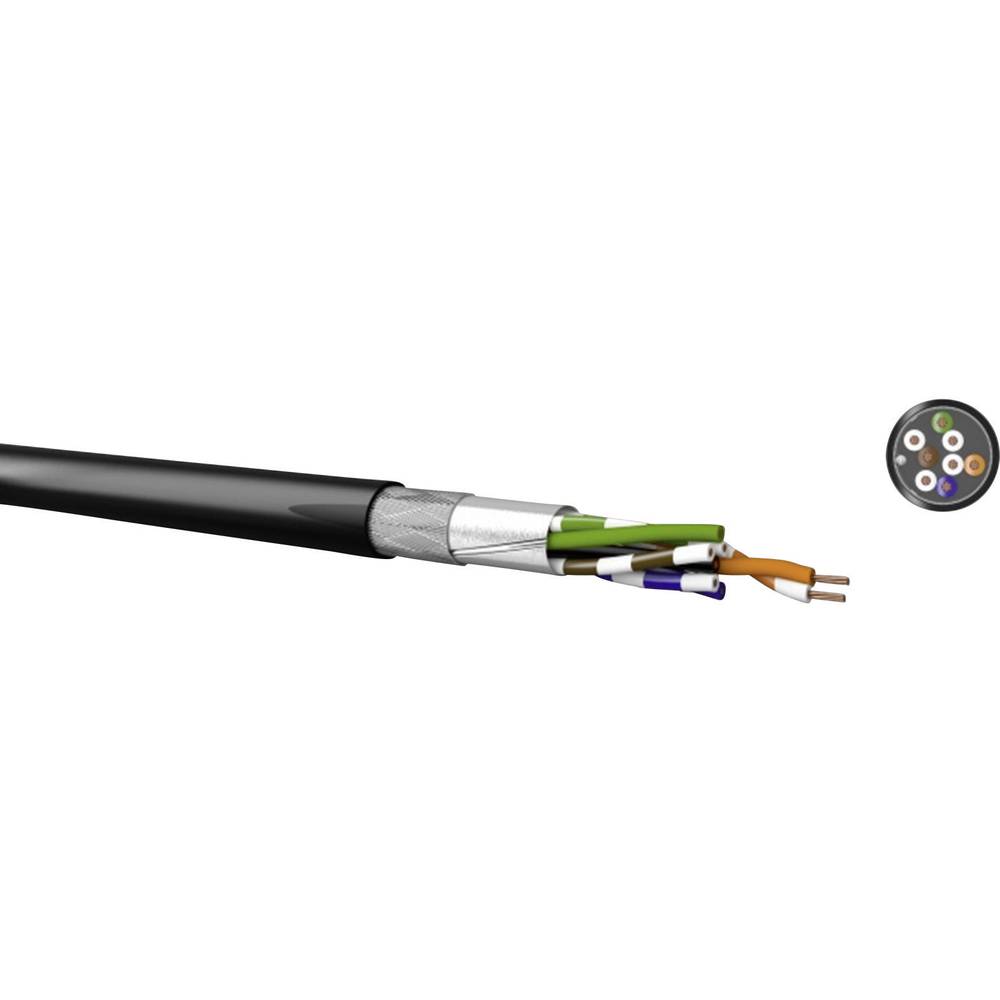 Kabeltronik 511826709-1 ethernetový síťový kabel CAT 5e SF/UTP 4 x 2 x 0.13 mm² černá metrové zboží