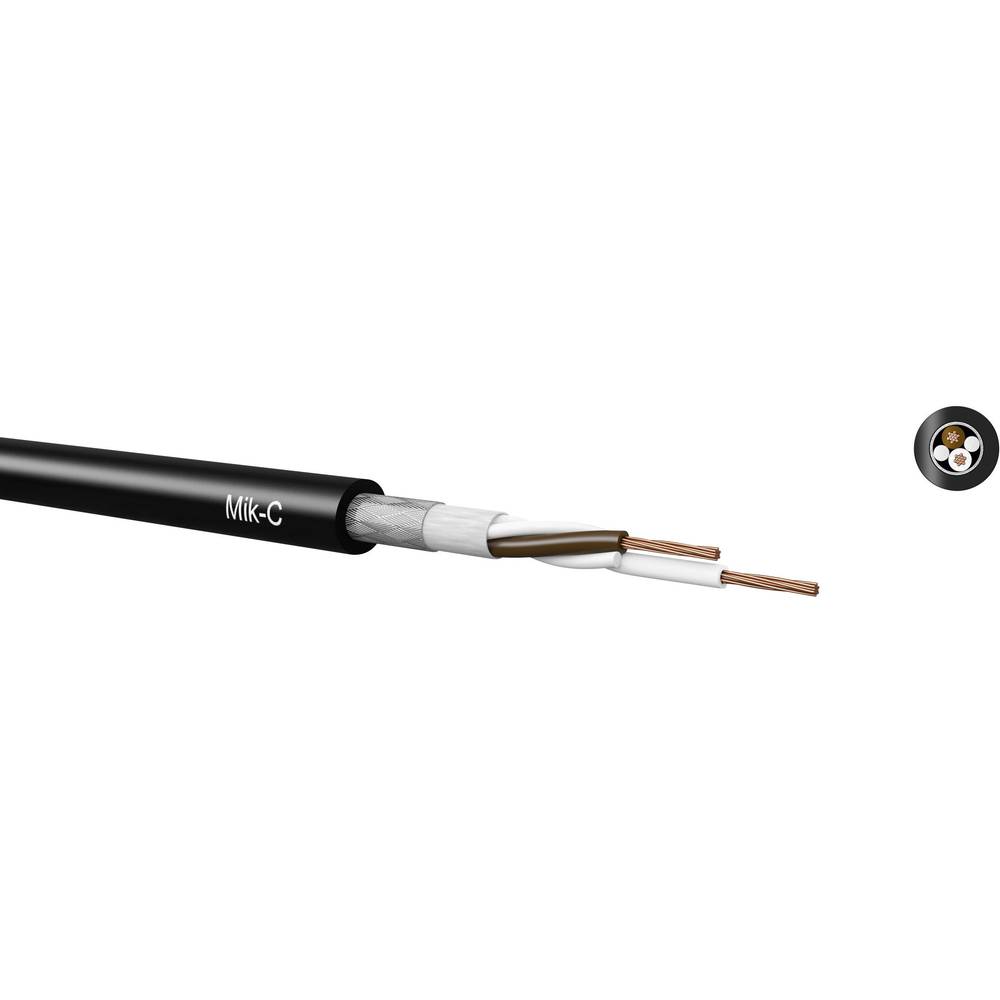 Kabeltronik 480202509-100 mikrofonový kabel 2 x 0.25 mm² černá 100 m