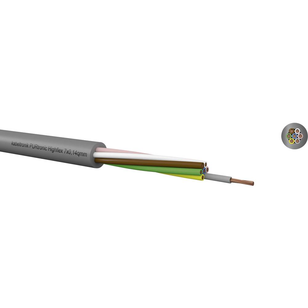 Kabeltronik PURtronic Highflex řídicí kabel 10 x 0.14 mm² šedá 212101400-100 100 m