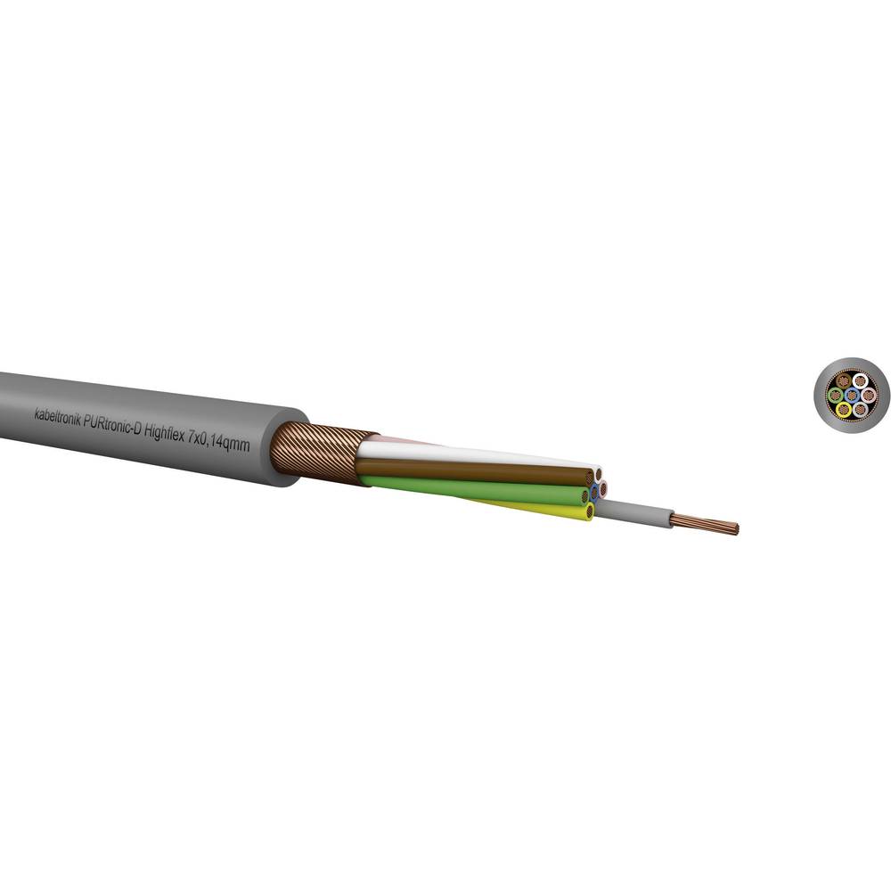 Kabeltronik PURtronic Highflex řídicí kabel 10 x 0.14 mm² šedá 213101400-100 100 m