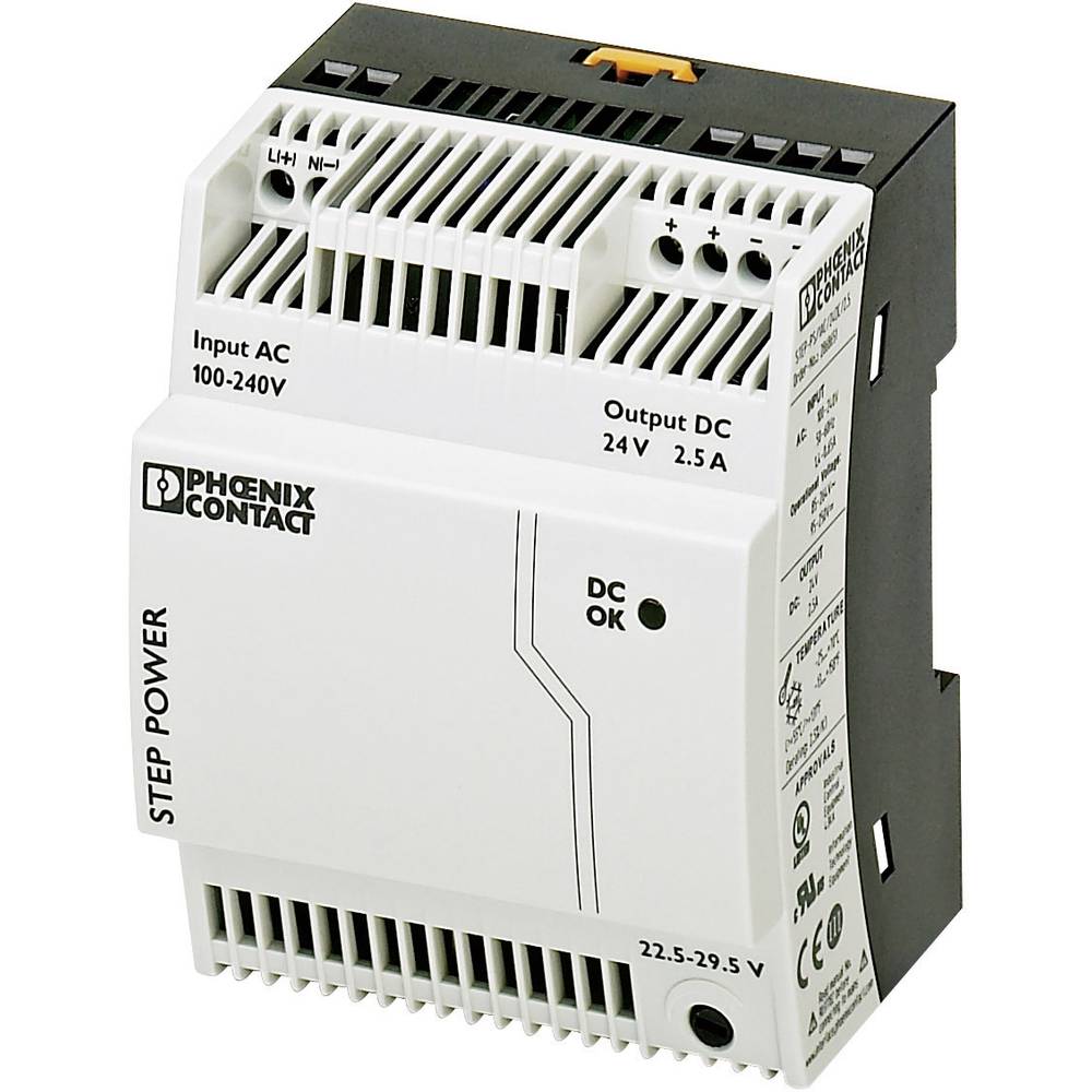 Phoenix Contact STEP-PS/1AC/24DC/2.5 síťový zdroj na DIN lištu, 24 V/DC, 2.75 A, 60 W, výstupy 1 x