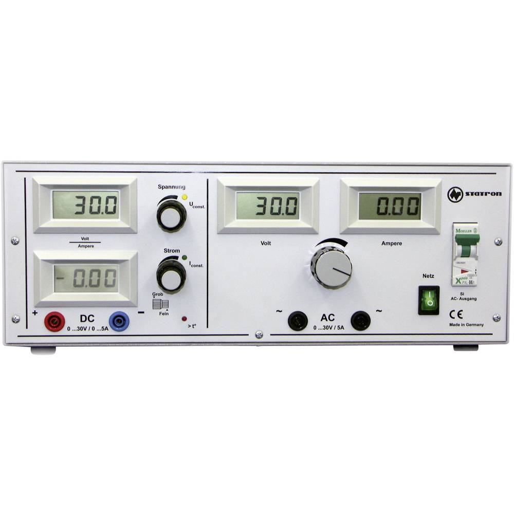 Statron 5340.92 laboratorní zdroj s nastavitelným napětím, Kalibrováno dle (ISO), 0 - 30 V/AC, 5 A, 300 W, výstup 2 x, 5
