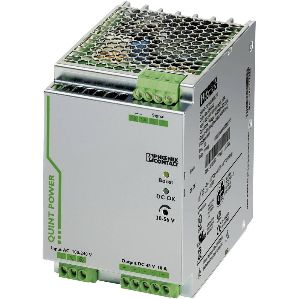 Phoenix Contact QUINT-PS/1AC/48DC/10 síťový zdroj na DIN lištu, 48 V/DC, 10 A, 480 W, výstupy 1 x