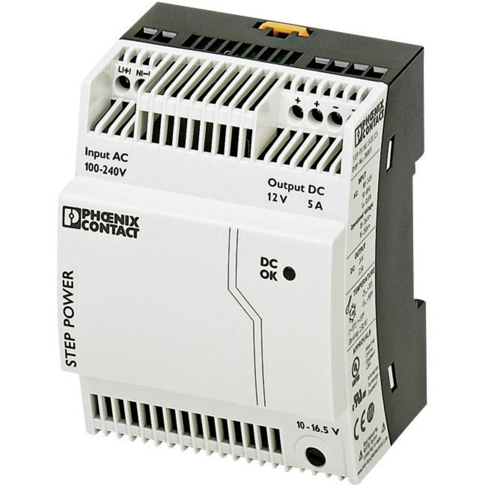 Phoenix Contact STEP-PS/1AC/12DC/5 síťový zdroj na DIN lištu, 12 V/DC, 5 A, 60 W, výstupy 1 x
