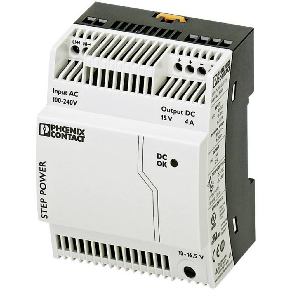 Phoenix Contact STEP-PS/1AC/15DC/4 síťový zdroj na DIN lištu, 15 V/DC, 4 A, 60 W, výstupy 1 x